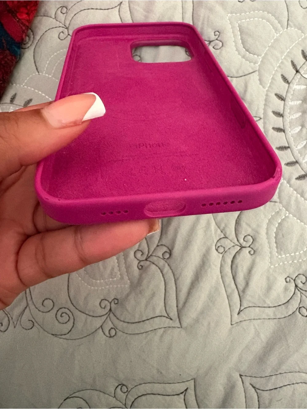 Apple Silicone iPhone 16 pro max Case in Bright Pink with MagSafe